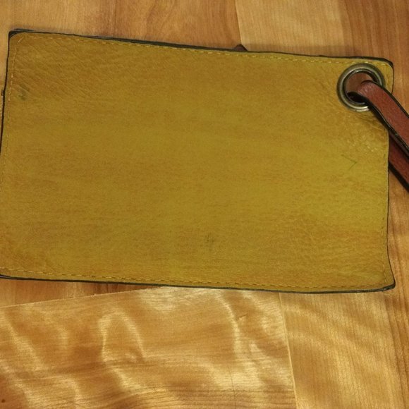 Yellow Leather Change Purse - Picture 2 of 5